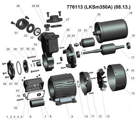 фото Станція 0.35кВт Hmax 35м Qmax 40л/хв (вихровий насос) 1л LEO LKSm350A (776113)