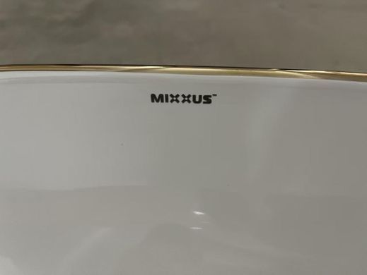 фото Раковина накладна Mixxus Premium ELLIPSE-0105 EDGE GOLD 600х400х150mm (MP6564)