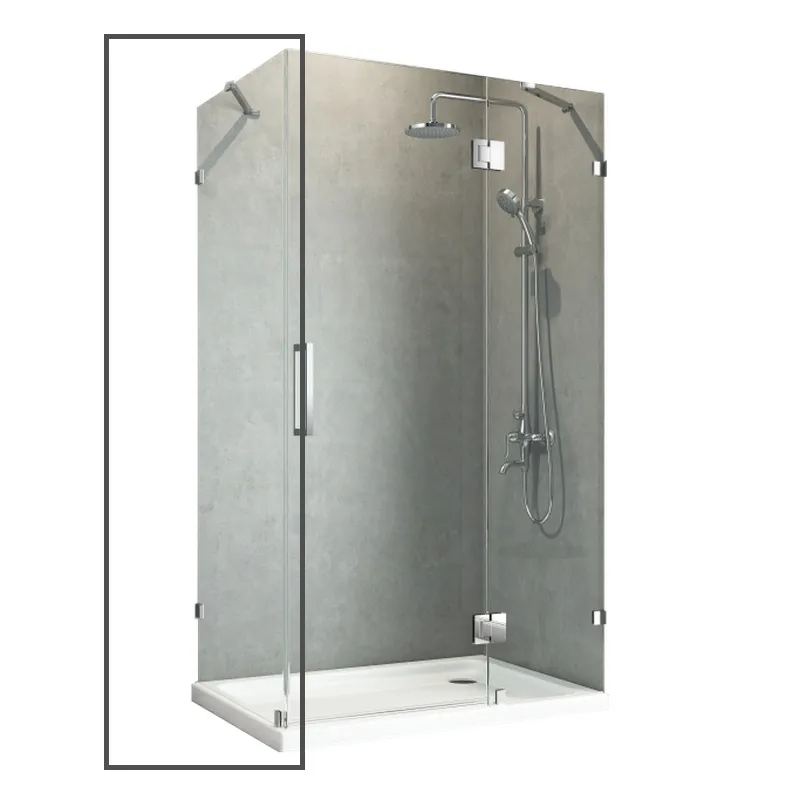 фото Бічна стінка до кабіни KOER SR SW04-80x200-TR-01 прозоре скло EASY CLEAN 10мм хром (KR5389)