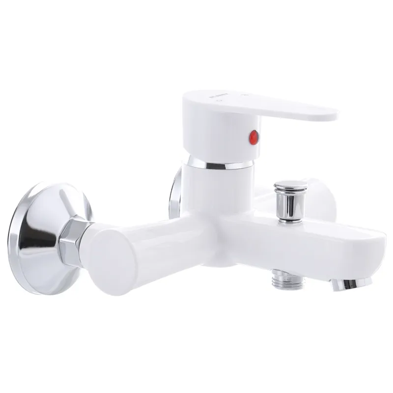 фото Змішувач для ванни PLAMIX VEGA-009 WHITE (без шланга та лійки) (Колір білий) (PM0573)