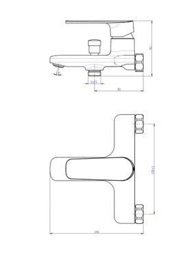 фотографія Змішувач для ванни PERLA JACK (PBZ6304W)