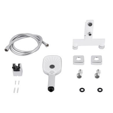 фотографія Змішувач для ванни Qtap Gemini (з душовим гарнітуром) QTGEM259CRW45683 Chrome/White