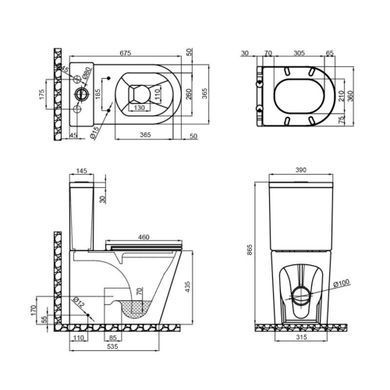 фотографія Унітаз-компакт Qtap Scorpio безободковий Ultra Quiet з сидінням Soft-close QT14222125AUQW