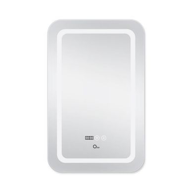 фотографія Дзеркало Qtap Mideya (DC-F911) 500х800 з LED-підсвічуванням Touch, з антизапотіванням, з годинником, димером, рег. яскравості QT2078F911W