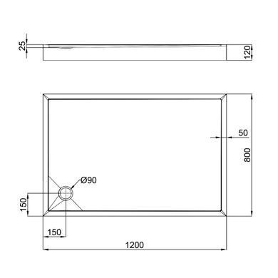 фото Душевой поддон Qtap Tern 3012812 120x80x12 см + сифон
