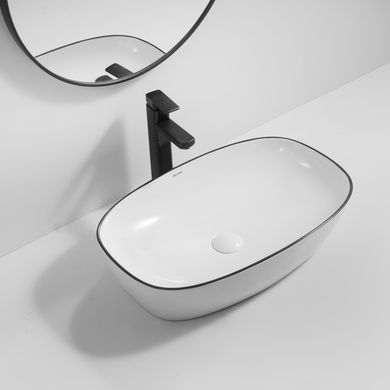 фото Раковина накладна Mixxus Premium DIVERSE-0109 EDGE BLACK 500х380х140mm (MP6549)