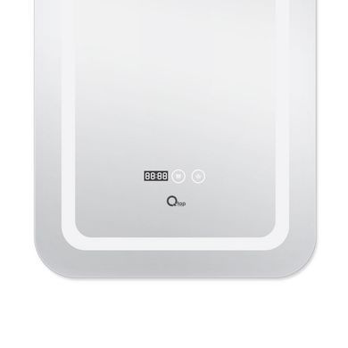 фотографія Дзеркало Qtap Mideya (DC-F911) 500х800 з LED-підсвічуванням Touch, з антизапотіванням, з годинником, димером, рег. яскравості QT2078F911W