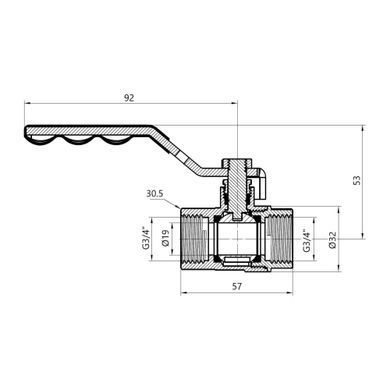 фотографія Кран кульовий Thermo Alliance Base 3/4" ВР для газу (важіль) SD600G20