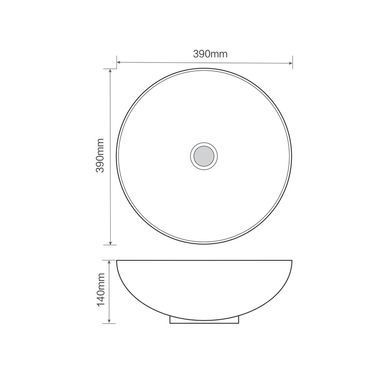 фото Раковина накладна Mixxus Premium ELLIPSE-0106 MARBLE 390х390х140mm (MP6533)
