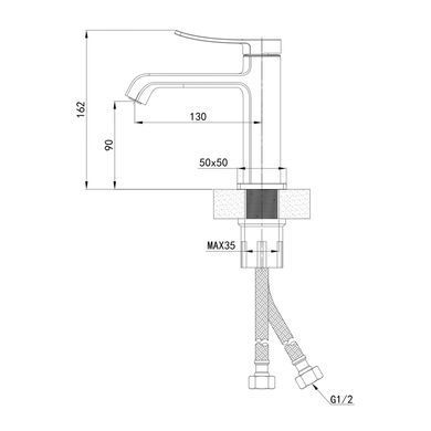 фото Змішувач для умивальника Mixxus Premium DALI 001 NUT Black (MI6750)