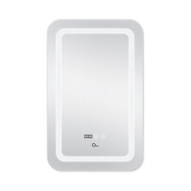 фотографія Дзеркало Qtap Mideya (DC-F911) 500х800 з LED-підсвічуванням Touch, з антизапотіванням, з годинником, димером, рег. яскравості QT2078F911W