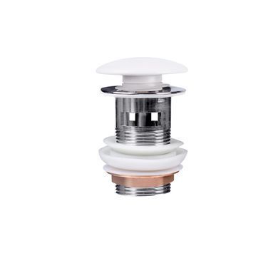 фото Qtap Pop-up Донный клапан для биде с переливом 70х70х227.5mm White