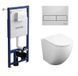 фотографія Інсталяція Koller Pool Dune 1200SL + Neon White панель змиву + підвісний унітаз ROUND з сидінням Soft-close (змив Tornado 3.0)