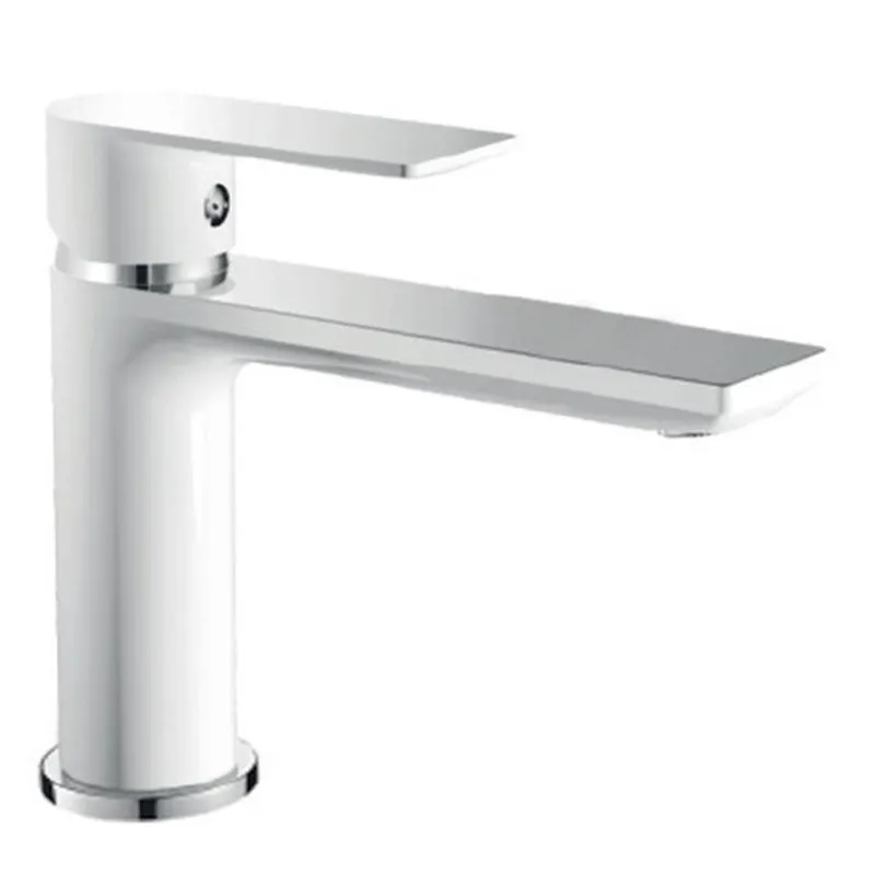 фото Змішувач для умивальника HAIBA ALEX 001 LONG WHITE-CHROME (HB9563)