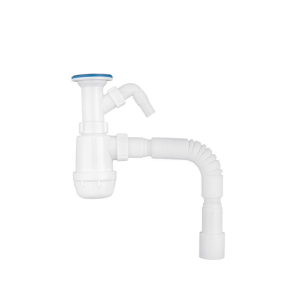 фото Сифон для кухонной мойки ANIplast 1 1/2''х40 мм с литым выпуском, отводом для стиральной машины А2015EU