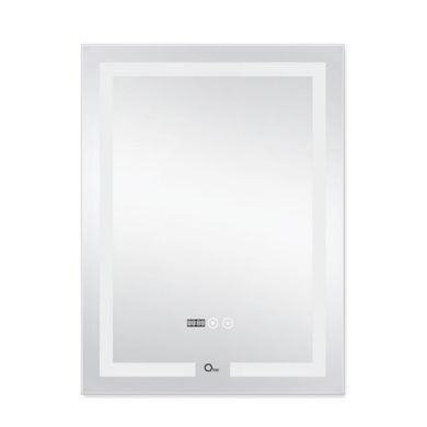 фотографія Дзеркало Qtap Mideya (DC-F936) 500х800 з LED-підсвічуванням Touch, з антизапотіванням, з годинником, димером, рег. яскравості QT2078F936W