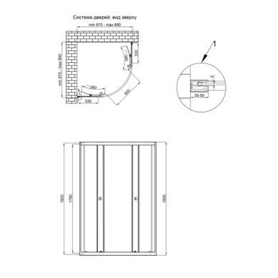 фото Душевая кабина Qtap Presto CRM1099AP5 90х90 см, стекло Pear 5 мм без поддона
