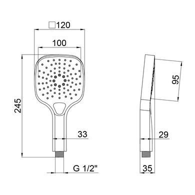 фотографія Лейка для ручного душа Qtap Rucni 120 мм округлая QTRUCA121N3KCW Chrome