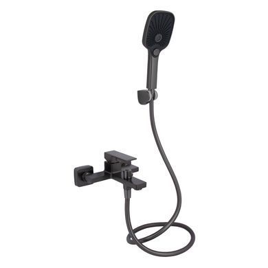 фотографія Змішувач для ванни Qtap Gemini (з душовим гарнітуром) QTGEM259GMB45684 Gunmetal Black PVD
