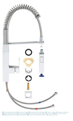 фото Змішувач для кухні з гнучким виливом Grohe Eurocube (31395000)