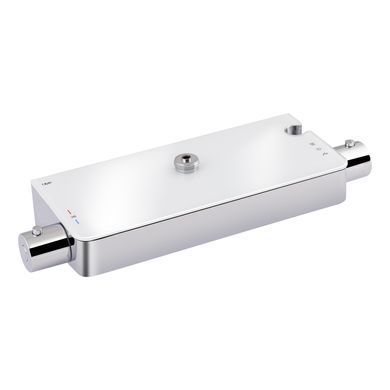 фото Душевая система универсальная Qtap Sloup термостатическая на два потребителя c полочкой QTSL57T105VOGC Chrome/White