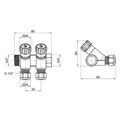 фото Коллектор SD Plus 3/4" 2 выхода SD230W2