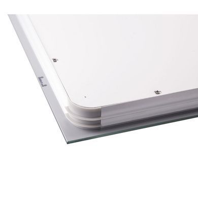 фотографія Дзеркало Qtap Mideya (DC-F937) 600х800 з LED-підсвічуванням Touch, з антизапотіванням, з годинником, димером, рег. яскравості QT2078F937W