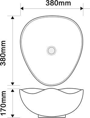фото Раковина накладна Mixxus Premium WAVE-0103 MARBLE 380х380х170mm (MP6532)