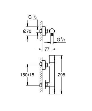 фото Термостат для душу Grohe Grohtherm 800 Cosmopolitan (34765000)