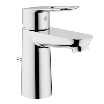 фотографія Смеситель для раковины Grohe BauLoop S-Size 23335000. Корпус и рычаг изготовлены из высококачественного латунного сплава, который не лопнет от перепада температуры и хром с такого корпуса не облезет и не поблекнет с годами, ведь хромированное покрытие нан