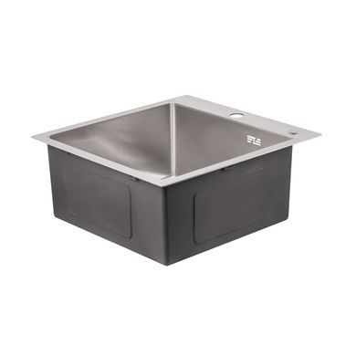 фотографія Мийка для кухні інтегрована Lidz Handmade H5050 (LDH5050BRU35375) Brushed Steel 3,0/1,0 мм
