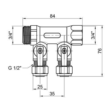 фото Коллектор SD Plus 3/4" 2 выхода SD231W2