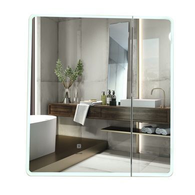 фото Дзеркальна шафка MIXXUS PREMIUM OLIVARY CM01-60x70x13 з LED Touch, димером, рег. яскравості (MI8294)
