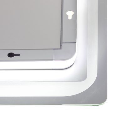 фотографія Дзеркало Qtap Mideya 1000х600 з LED-підсвічуванням Touch, з антизапотіванням, з годинником, димером, рег. яскравості QT2078NCF10060W