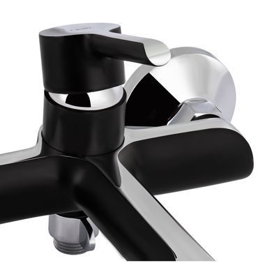 фотографія Змішувач для ванни Qtap Grand (з душовим гарнітуром) QTGRABCR006 Chrome/Black