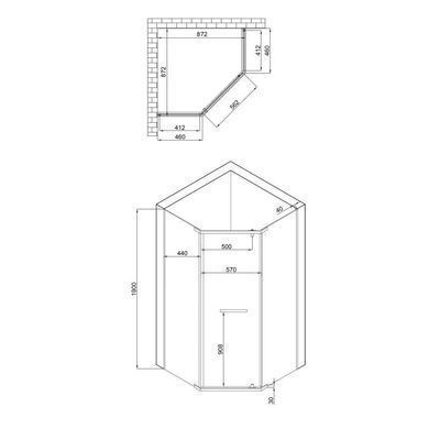 фото Душевая кабина Lidz Dozorca SC90x90.CRM.LOW.TR, стекло прозрачное 6 мм без поддона