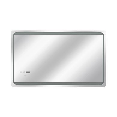 фотографія Дзеркало Qtap Mideya 1000х600 з LED-підсвічуванням Touch, з антизапотіванням, з годинником, димером, рег. яскравості QT2078NCF10060W