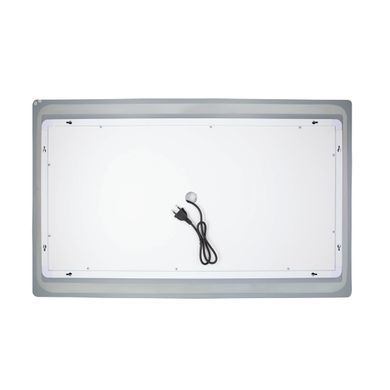 фотографія Дзеркало Qtap Mideya 1000х600 з LED-підсвічуванням Touch, з антизапотіванням, з годинником, димером, рег. яскравості QT2078NCF10060W