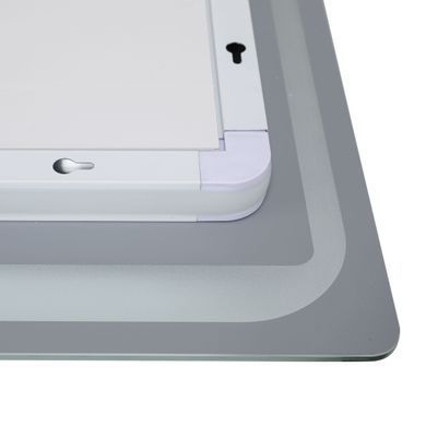 фотографія Дзеркало Qtap Mideya 1000х600 з LED-підсвічуванням Touch, з антизапотіванням, з годинником, димером, рег. яскравості QT2078NCF10060W