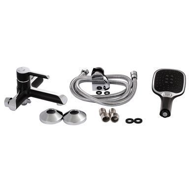 фотографія Змішувач для ванни Qtap Grand (з душовим гарнітуром) QTGRABCR006 Chrome/Black