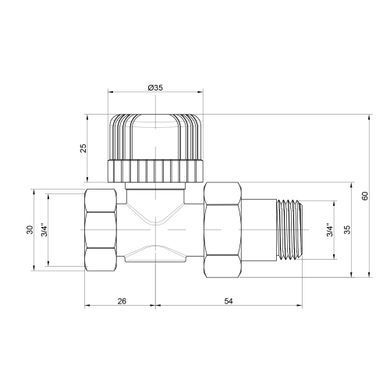 фотографія Кран радіаторний Icma 3/4" 28х1,5 прямий №775