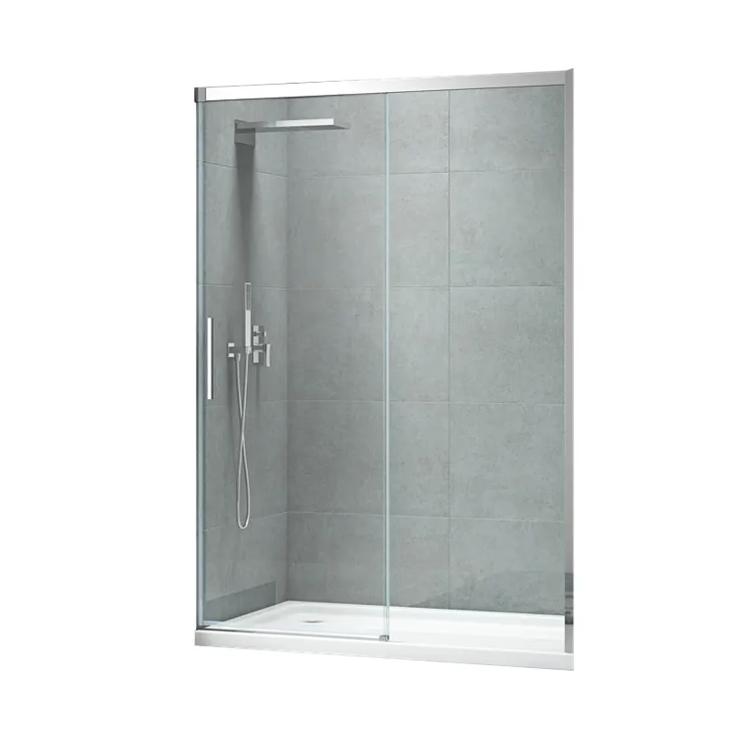 фото Двері у нішу розсувні KOER SR SD05-140x200-TR-01 прозоре скло EASY CLEAN 6мм хром (KR5406)