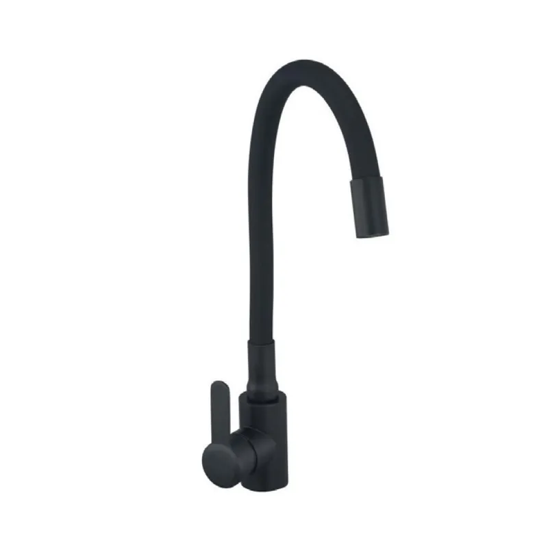фото Змішувач для кухні з силиконовим. вил. Champion EZA-011 Black REFL.Black з нерж. сталі (CH6457)