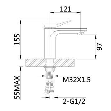 фотографія Змішувач для раковини Qtap Presto QTPRE270GRP45581 Graphite