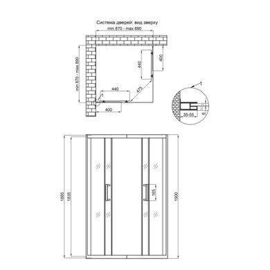 фото Душевая кабина Qtap Taurus BLA1099SC6 90х90 см, стекло Clear 6 мм покрытие CalcLess, без поддона