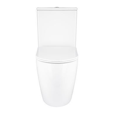 фотографія Унітаз підлоговий Qtap Grand Ultra Quiet безобідковий з сидінням Soft-close WHITE QT26228301W