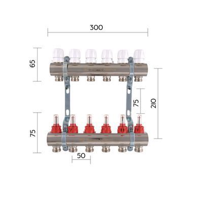 фото Коллектор с расходомерами Thermo Alliance Standart 1" 6 выходов SD235W6