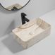 Раковина накладна Mixxus Premium QUADRO-0208 MARBLE 480х315х140mm з переливом (MP6518)
