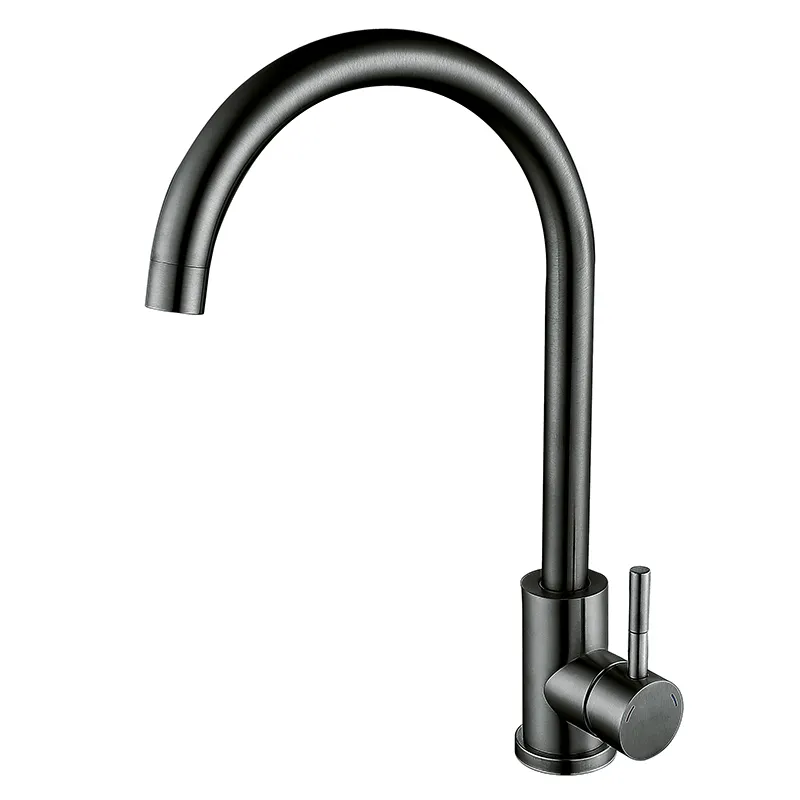 фото Змішувач для кухні Zerix LUX-011 Graphite з нерж. сталі SUS304 (колір графіт) (ZX4869)
