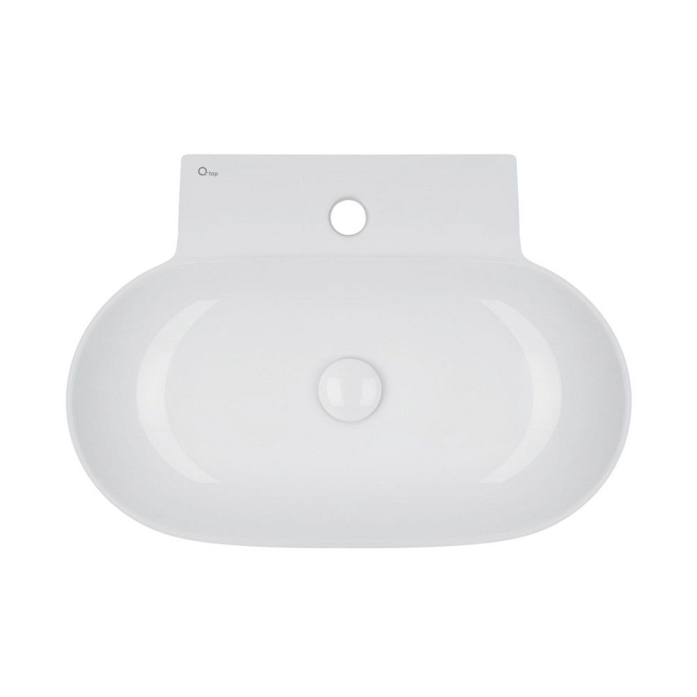 фото Раковина Qtap Cardinal 565х400х130 White с донным клапаном QT0411K177W